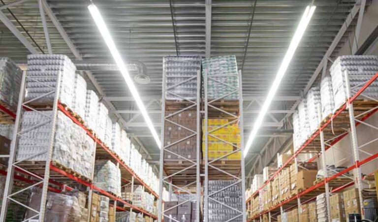 pallet racks in warehouse environment full of palletized product