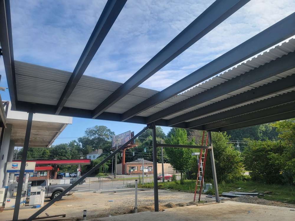 Structural steel beam roofing