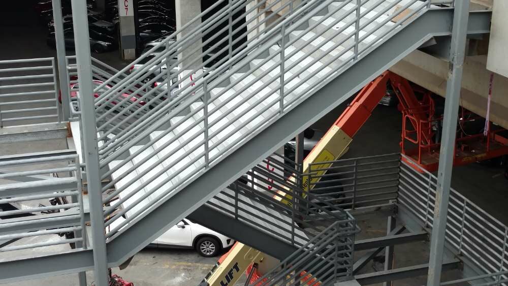 Exterior Steel Staircase with Multiple Levels