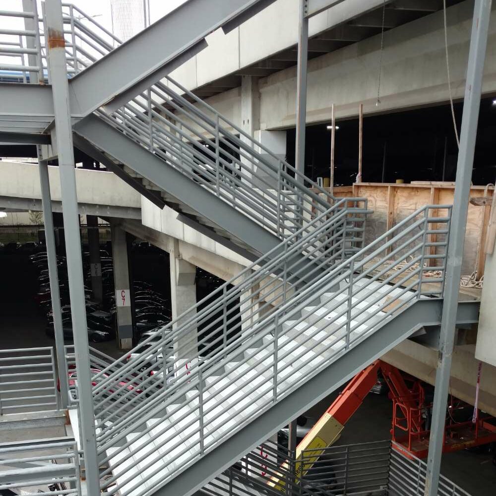 Exterior Steel Staircase with Multiple Levels