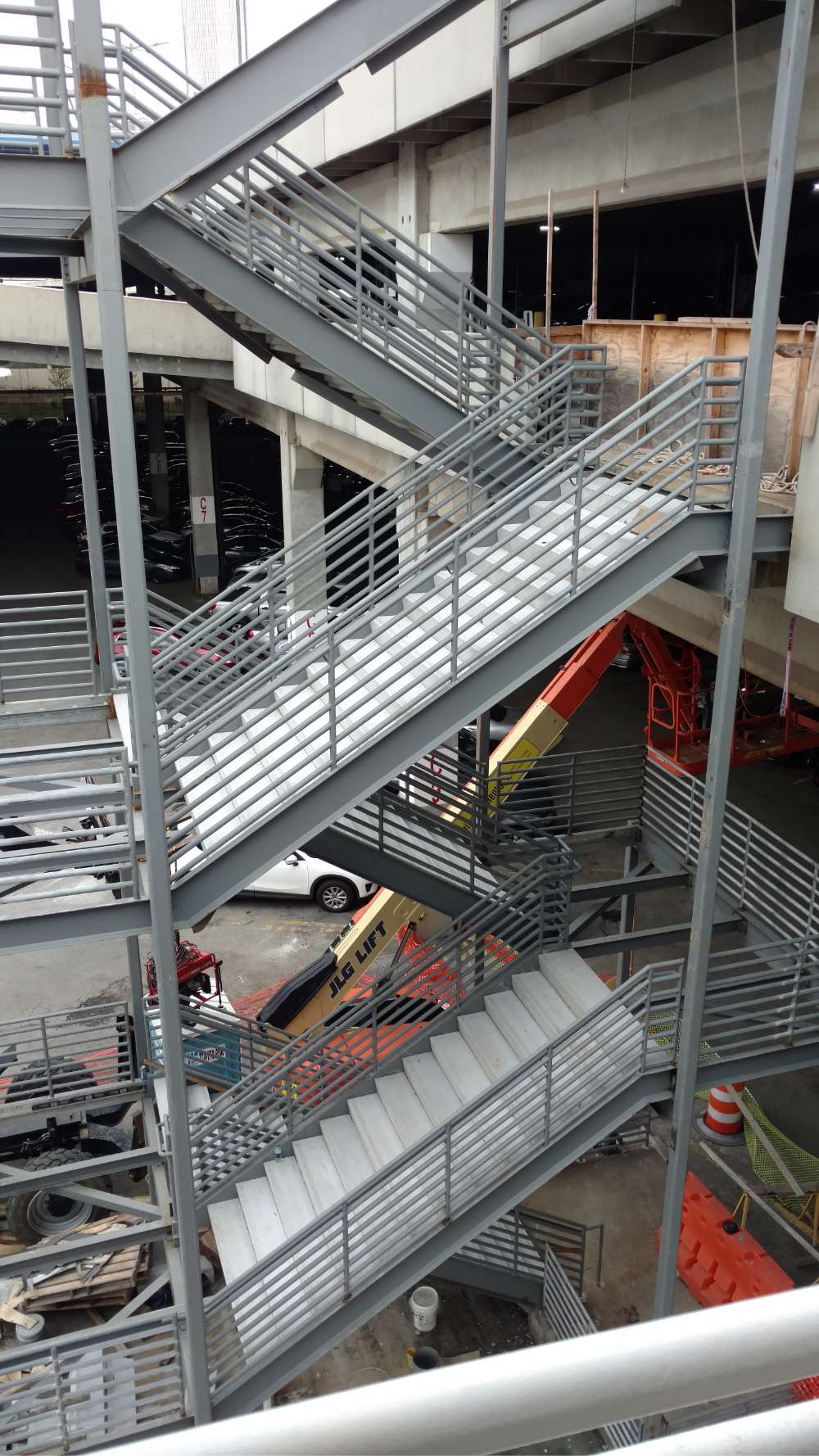 Exterior Steel Staircase with Multiple Levels