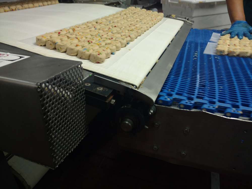 close up of a production line for the food manufacturing industry