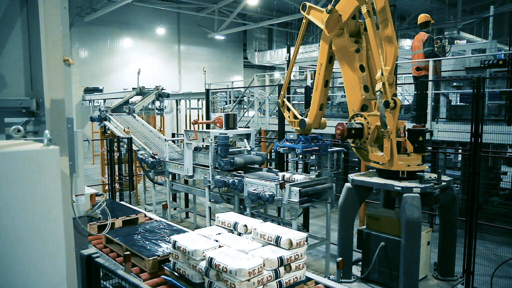 automation and robotics - robotic arm in automated packaging line