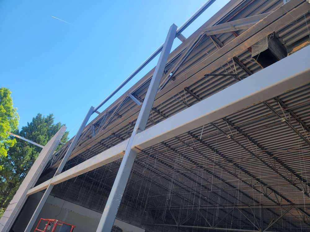 Industrial Construction - structural steel frame building