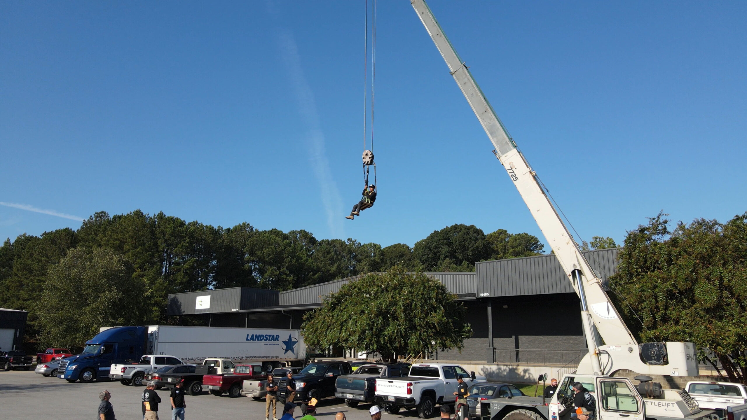 PEC team safety training with crane rigging